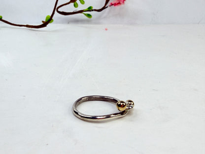 Tiffany & Co Elsa Peretti Hook Eye Ring 925 18K Sz7 JR1421