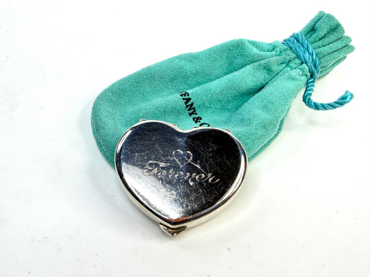 Tiffany & Co Sterling Silver Heart Pill Box Forever SS239