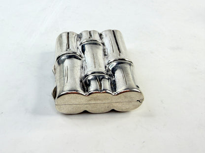 Vintage Tiffany Sterling Silver Bamboo Pill Box Case SS240