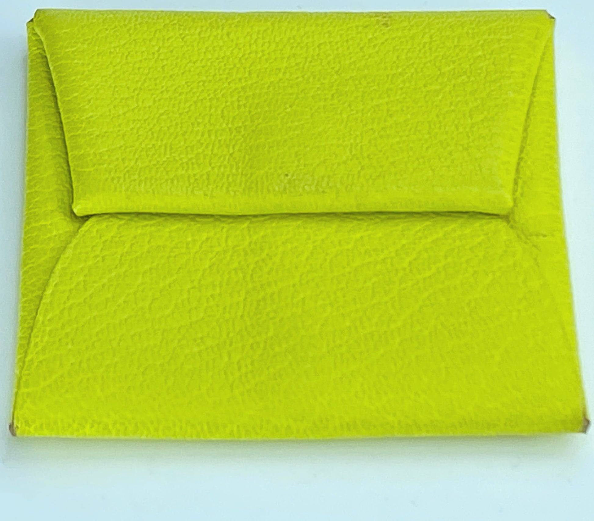 Hermes Chevre Mysore Bastia Verso Coin Purse Jaune Bourgeon Nata in box GS301