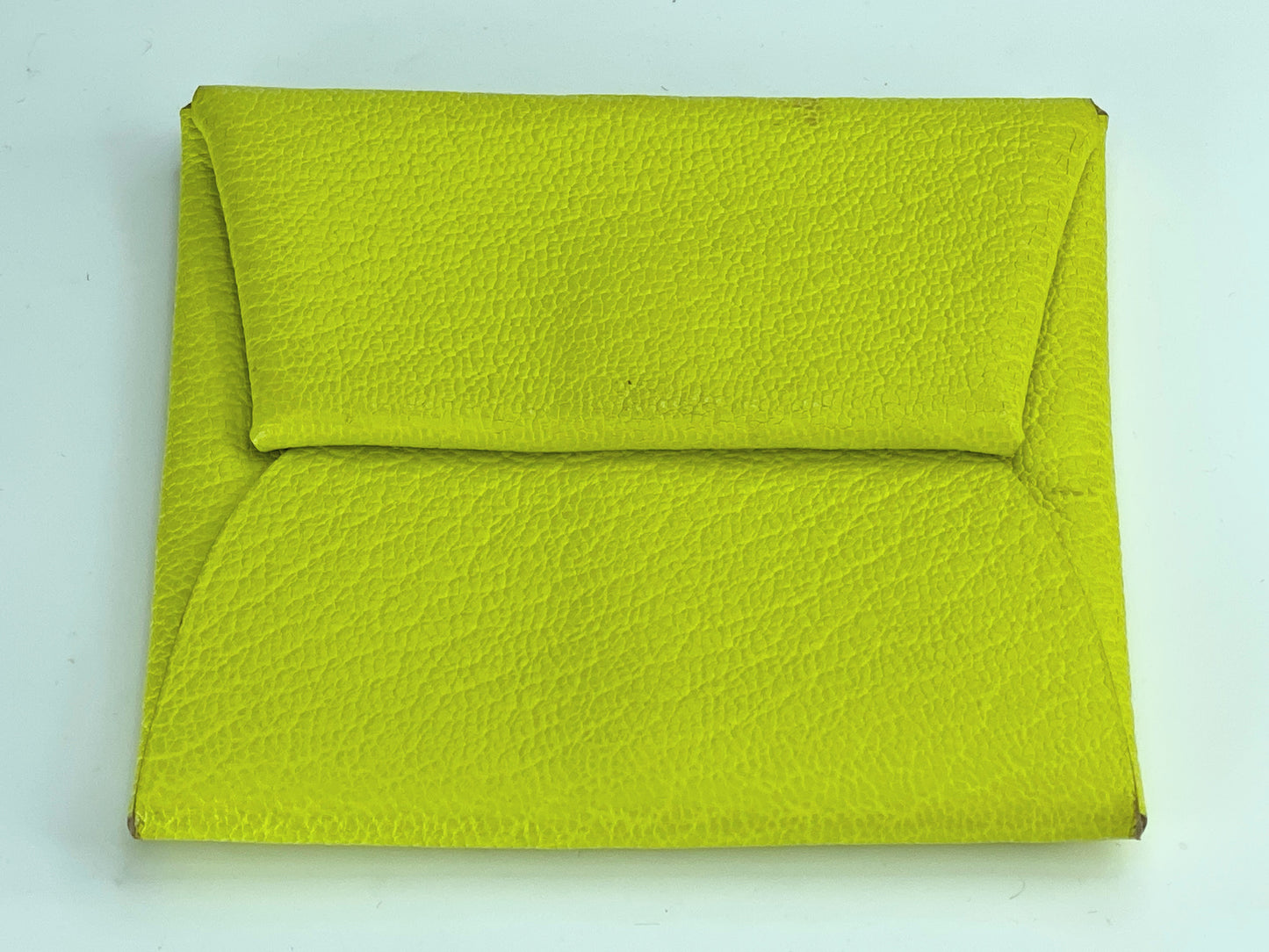Hermes Chevre Mysore Bastia Verso Coin Purse Jaune Bourgeon Nata in box GS301