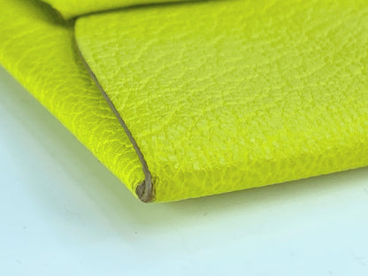 Hermes Chevre Mysore Bastia Verso Coin Purse Jaune Bourgeon Nata in box GS301