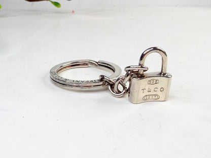 Tiffany & Co 1837 Padlock Key Ring Sterling Silver SS242