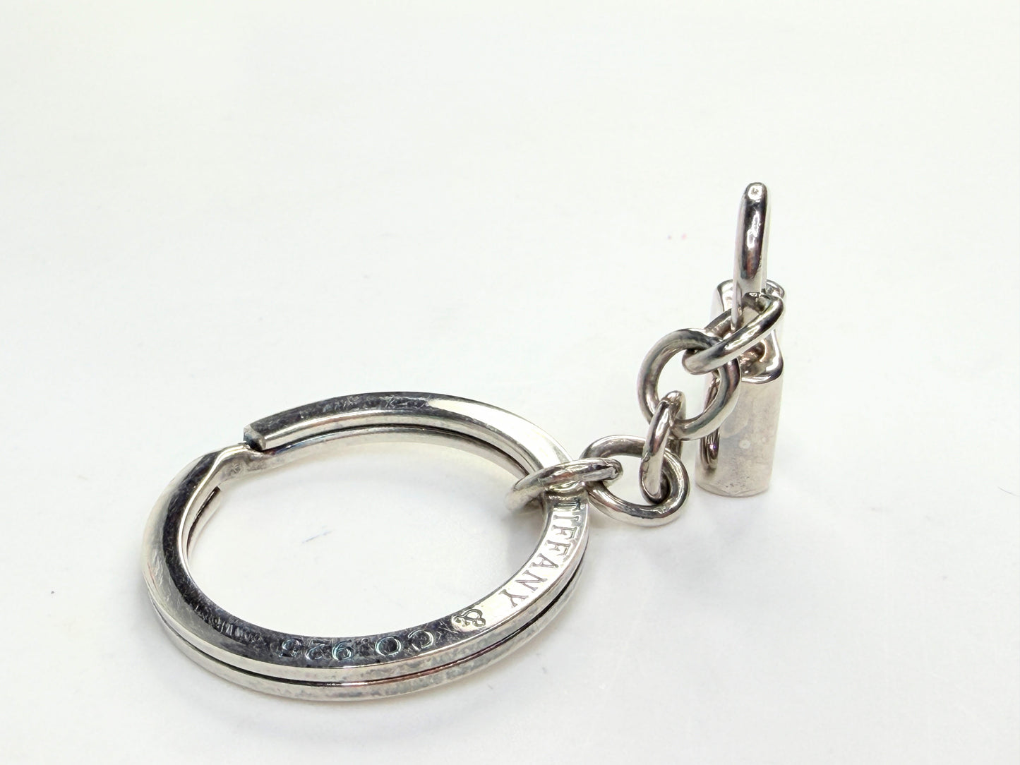 Tiffany & Co 1837 Padlock Key Ring Sterling Silver SS242