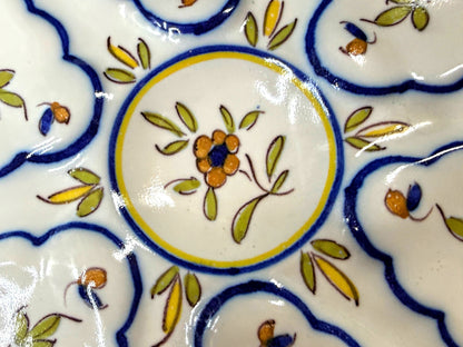 French Faience Majolica Oyster Plate Ribet Martres-Tolosane Floral design A1249
