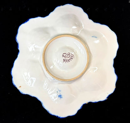 French Faience Majolica Oyster Plate Ribet Martres-Tolosane Floral design A1249