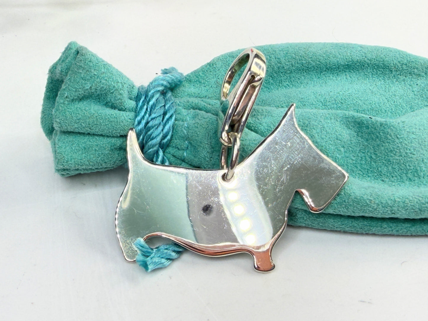 Tiffany & Co. Scottish Terrier Dog Silver 925 Bag Charm Key Ring Keychain SS243