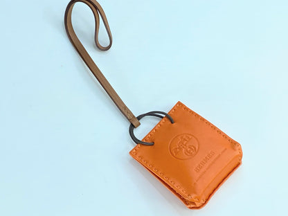 Hermès Feu Milo Lambskin and Gold Swift Orange Bag Charm GS312