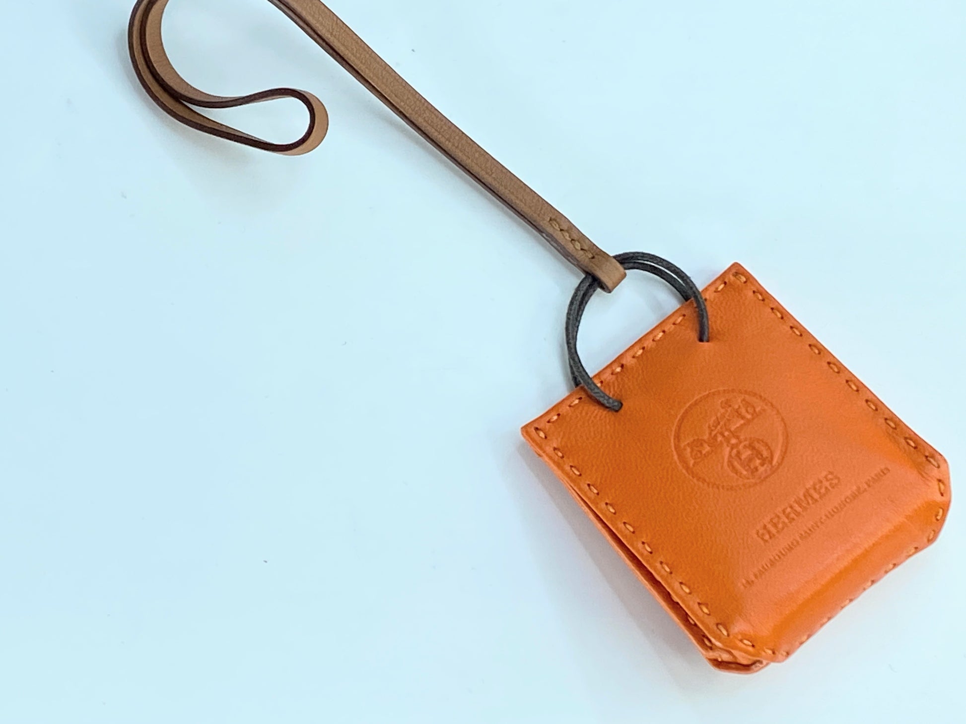 Hermès Feu Milo Lambskin and Gold Swift Orange Bag Charm GS312