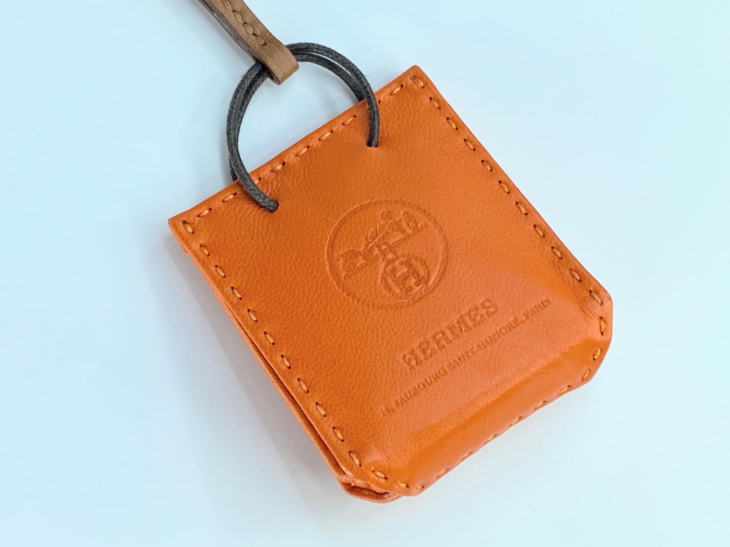 Hermès Feu Milo Lambskin and Gold Swift Orange Bag Charm GS312