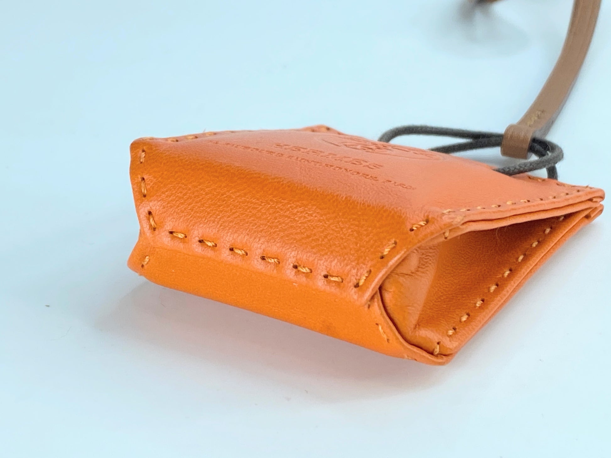 Hermès Feu Milo Lambskin and Gold Swift Orange Bag Charm GS312