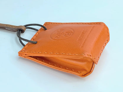Hermès Feu Milo Lambskin and Gold Swift Orange Bag Charm GS312