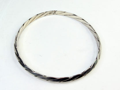 Tiffany & Co. Sterling Silver 5 mm Twisted Rope Bangle Bracelet 8 Inches JR1424
