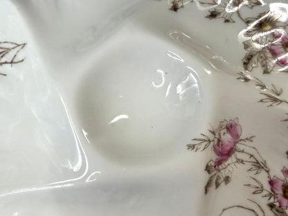 Antique CFH GDM Haviland Limoges Oyster Plate Floral Gold 8.75" A1252