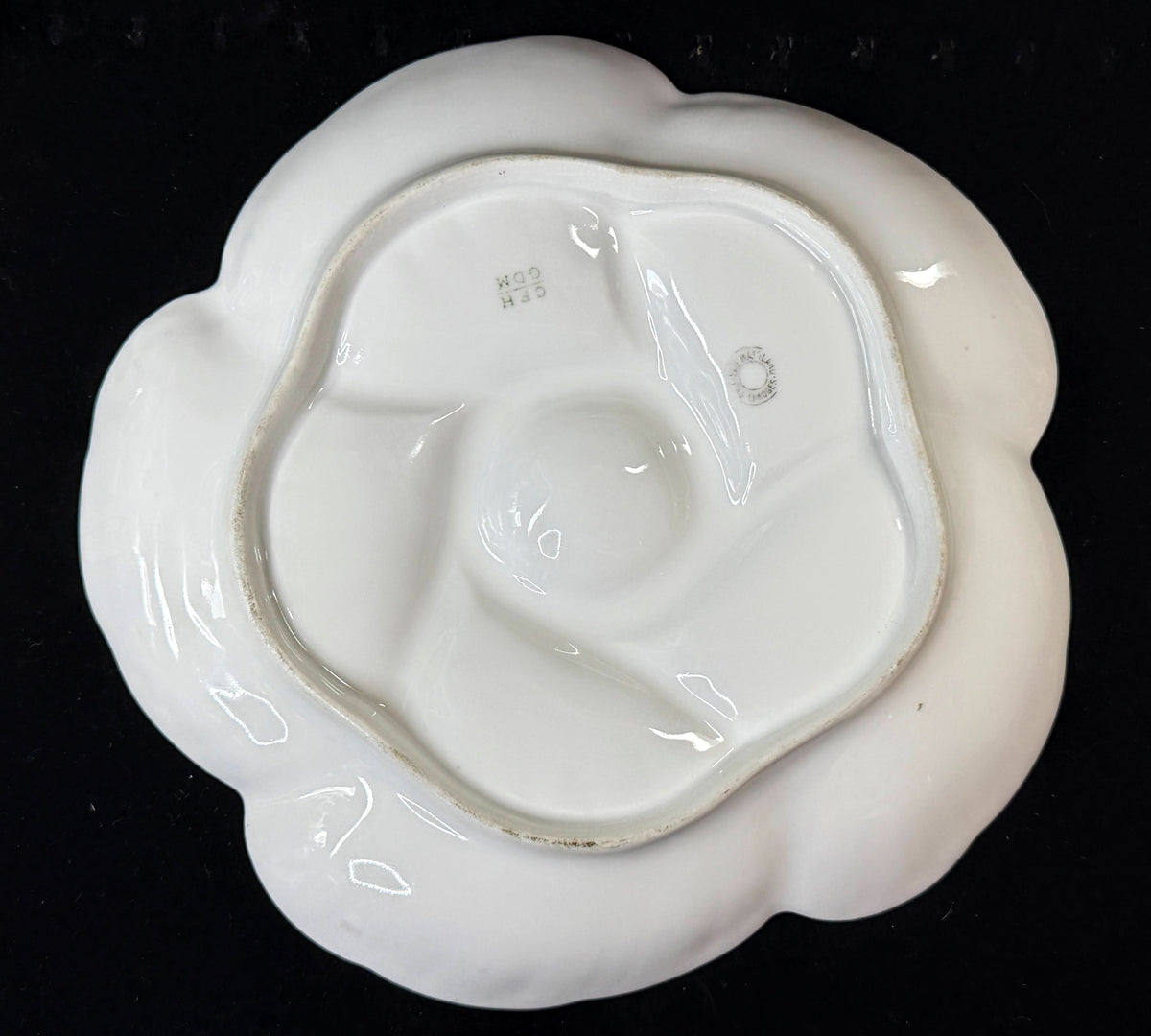 Antique CFH GDM Haviland Limoges Oyster Plate Floral Gold 8.75" A1252