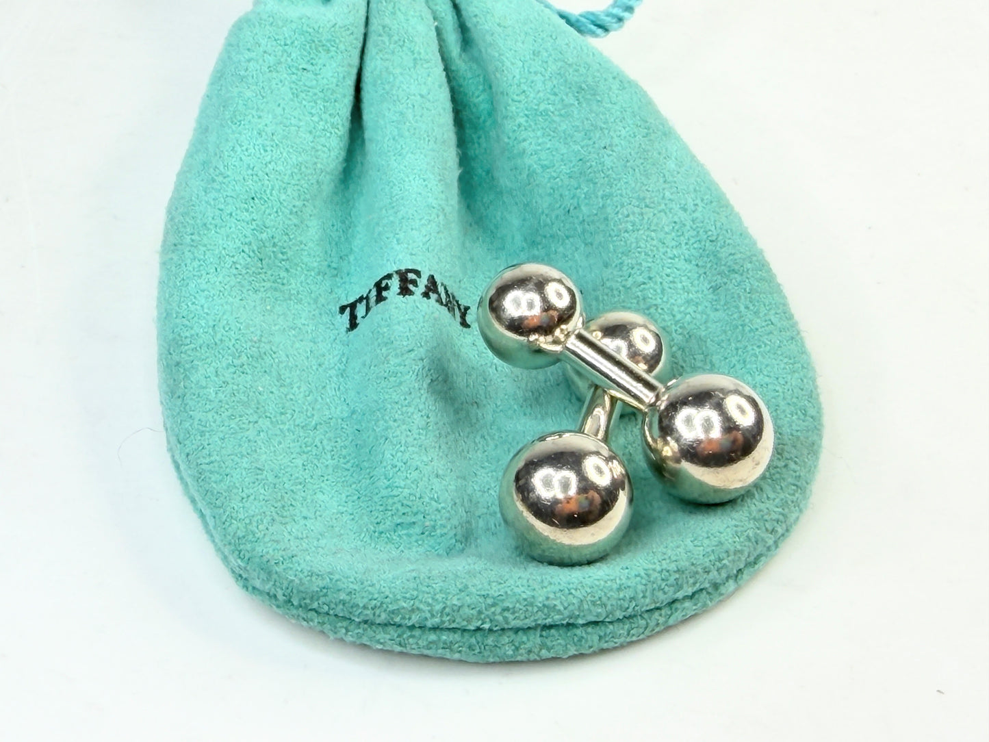 Vintage Tiffany & Co. Sterling Silver 1837 Barbell Cuff Links SS245