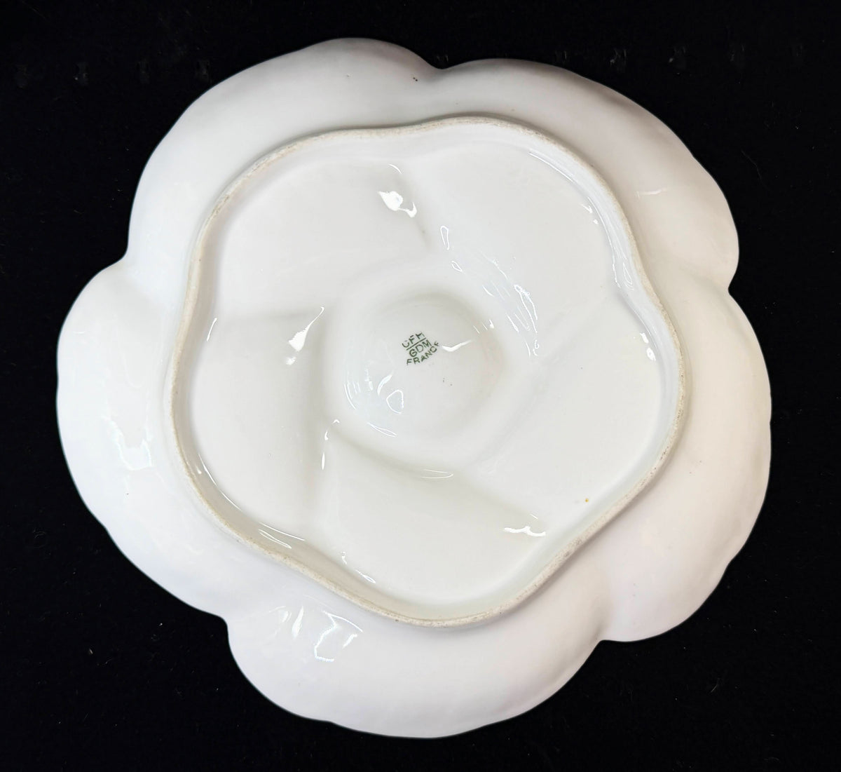 Antique CFH GDM Haviland Limoges Oyster Plate Floral Gold 8.75" A1252