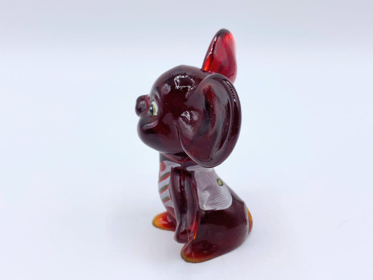 FENTON 100 yrs Anniversary Christmas Red Mouse figurine