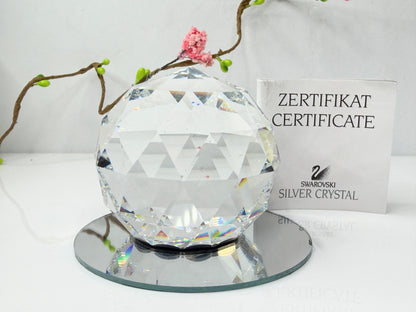 Swarovski Silver Crystal Faceted Dome Paperweight 2.38" S265