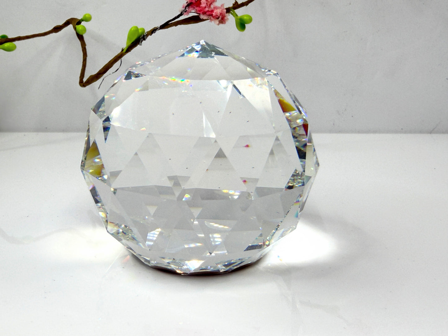 Swarovski Silver Crystal Faceted Dome Paperweight 2.38" S265