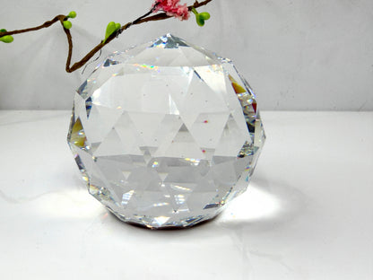 Swarovski Silver Crystal Faceted Dome Paperweight 2.38" S265