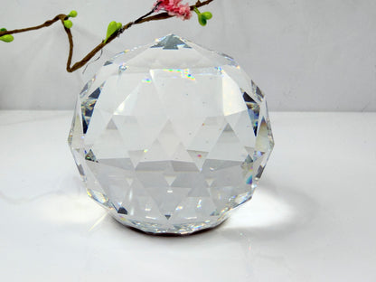 Swarovski Silver Crystal Faceted Dome Paperweight 2.38" S265