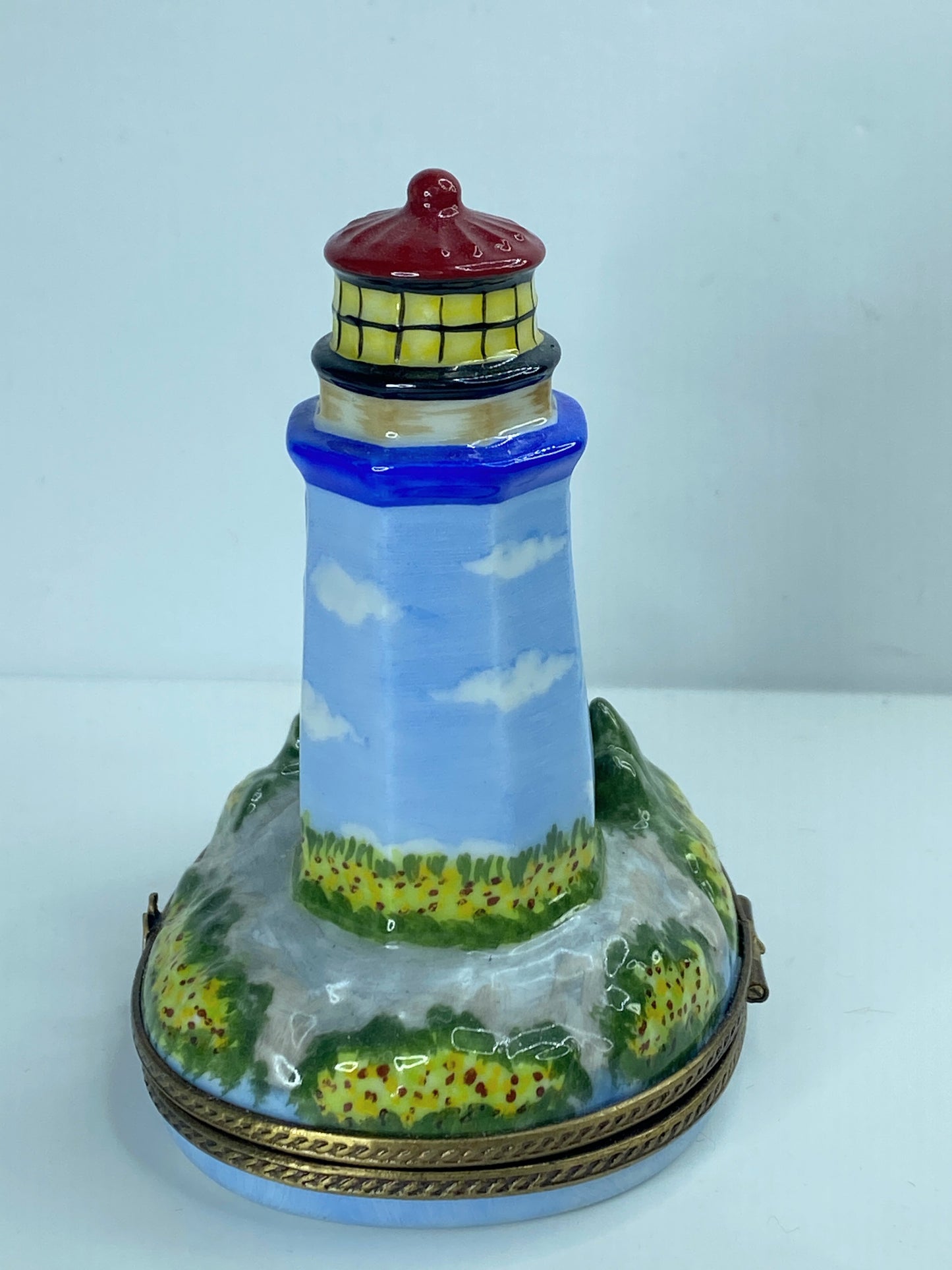Sinclair Limogo Ltd. Edit Colorful Lighthouse by the Shore Trinket box 3.5" A351