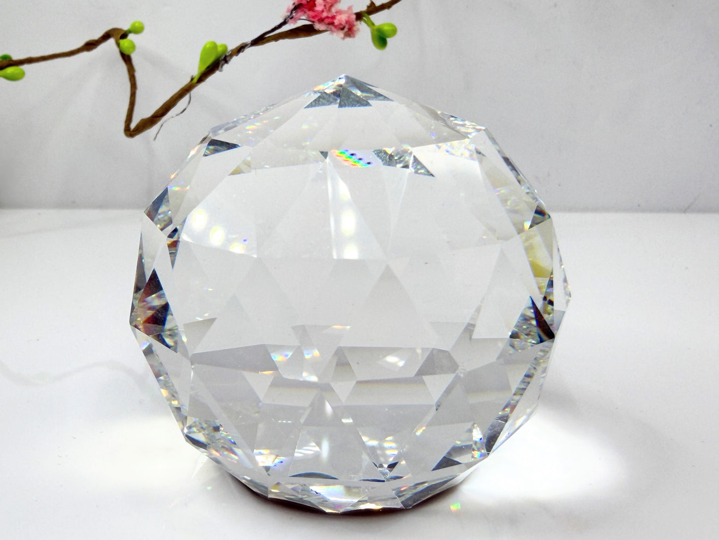 Swarovski Silver Crystal Faceted Dome Paperweight 2.38" S265