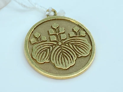 Family Crests of Japan Samurai Family Crests Paulownia Crest in 14K JR9091