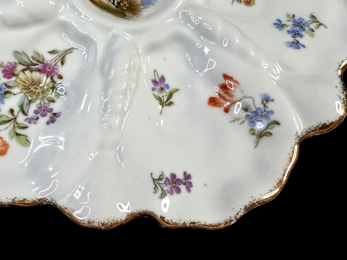 Antique C.M. Hutschenreuther Hohenberg Bavaria Porcelain 9.5" Oyster Plate A1257