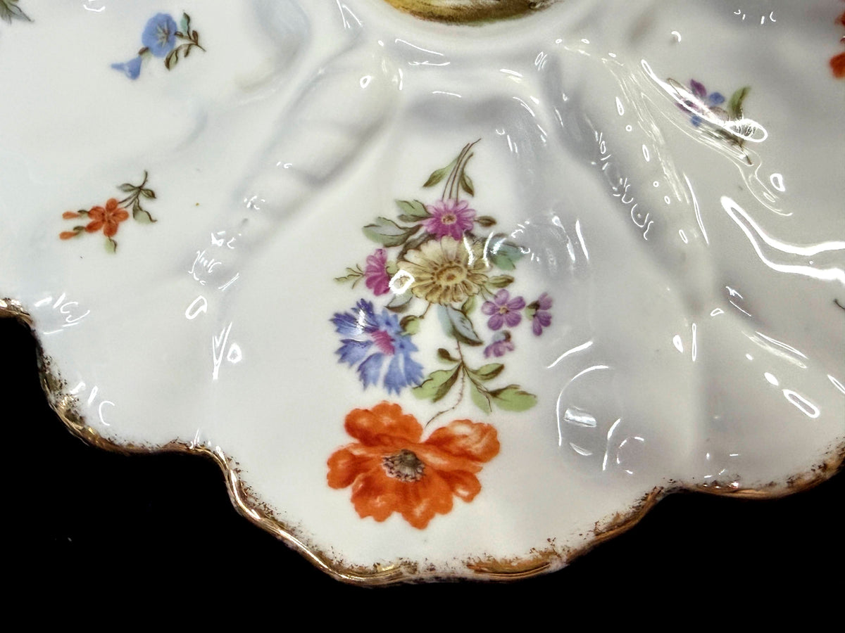 Antique C.M. Hutschenreuther Hohenberg Bavaria Porcelain 9.5" Oyster Plate A1257