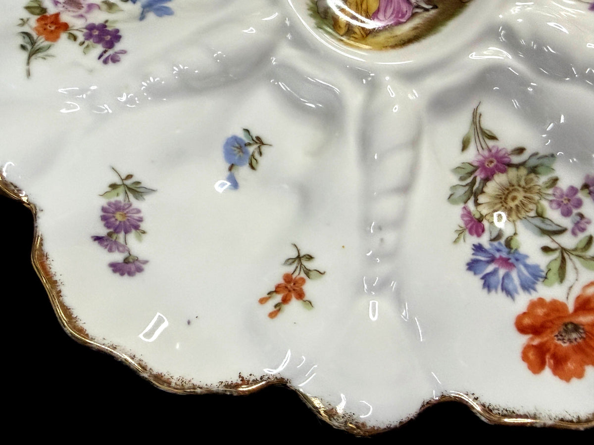 Antique C.M. Hutschenreuther Hohenberg Bavaria Porcelain 9.5" Oyster Plate A1257