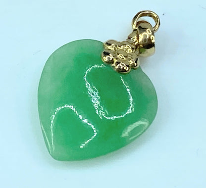 18k gold Jadeite heart pendant JR9594