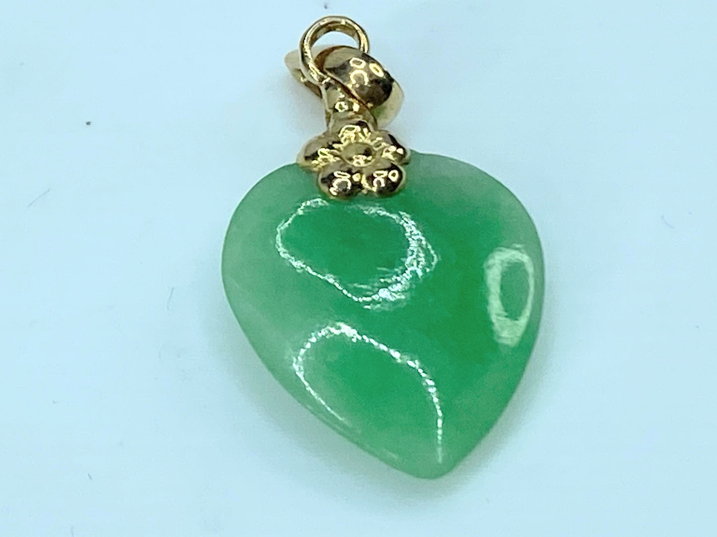 18k gold Jadeite heart pendant JR9594