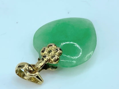 18k gold Jadeite heart pendant JR9594