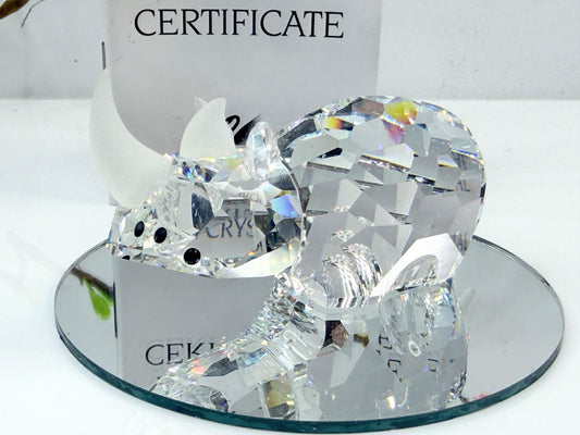 Swarovski Crystal Rhinoceros Figurine 2.75" w Base COA S270