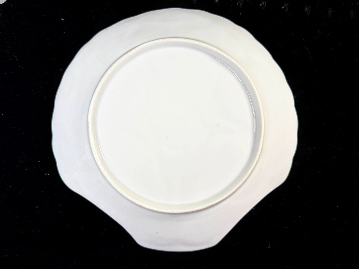 Antique c1890 Floral 5-Well Porcelain Oyster Plate Shell Form design 8" A1260