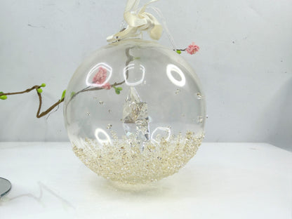 2014 Crystal Star Ornament Glass Globe Dated Tag Retired Ball 5059023 XN90