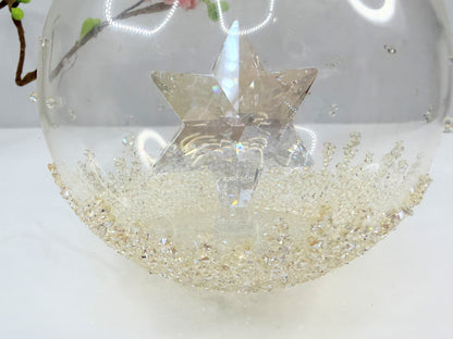 2014 Crystal Star Ornament Glass Globe Dated Tag Retired Ball 5059023 XN90