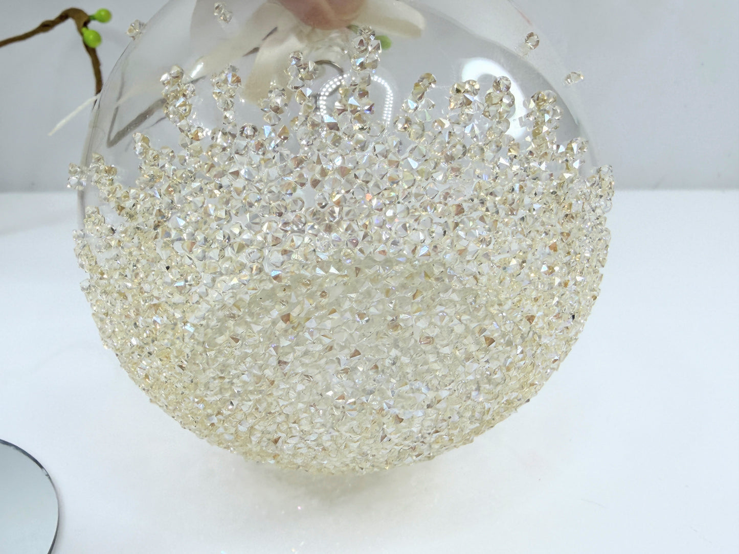 2014 Crystal Star Ornament Glass Globe Dated Tag Retired Ball 5059023 XN90