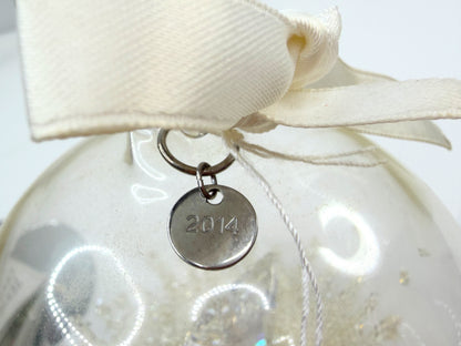 2014 Crystal Star Ornament Glass Globe Dated Tag Retired Ball 5059023 XN90