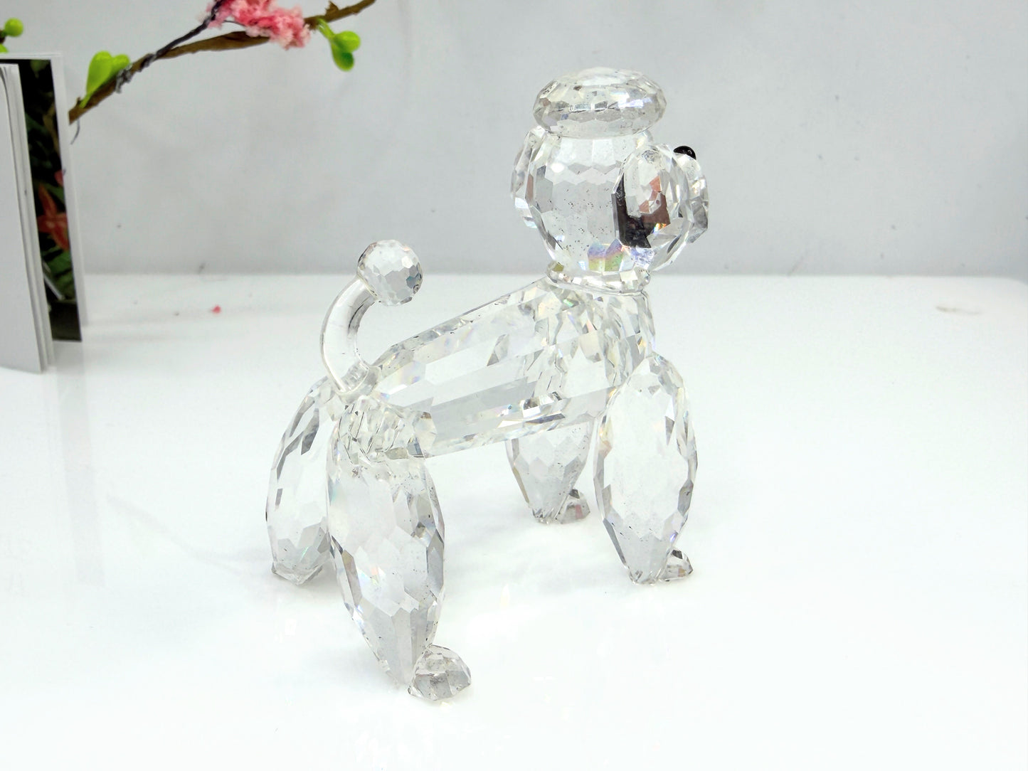 Swarovski Crystal Poodle Retired Mint Display mirror COA 2.25" S273