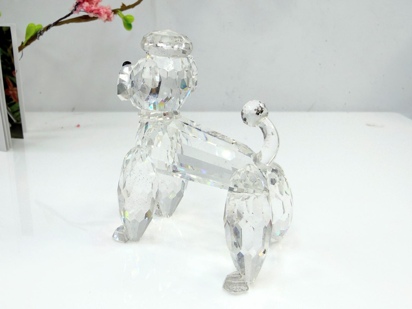 Swarovski Crystal Poodle Retired Mint Display mirror COA 2.25" S273
