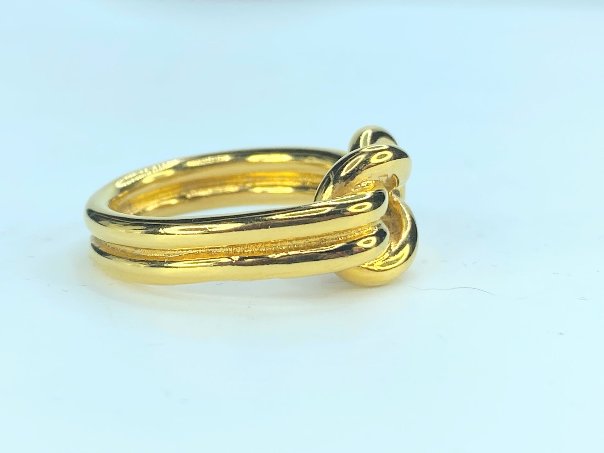HERMES scarf ring "Atame" Metal Gold Plated GS319