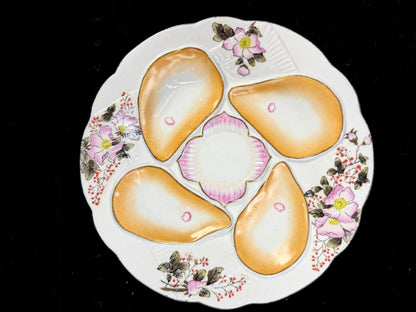 Antique Nippon Morimura Oyster Plate Pink Floral Gold 8.5" c1911-1921 A1265