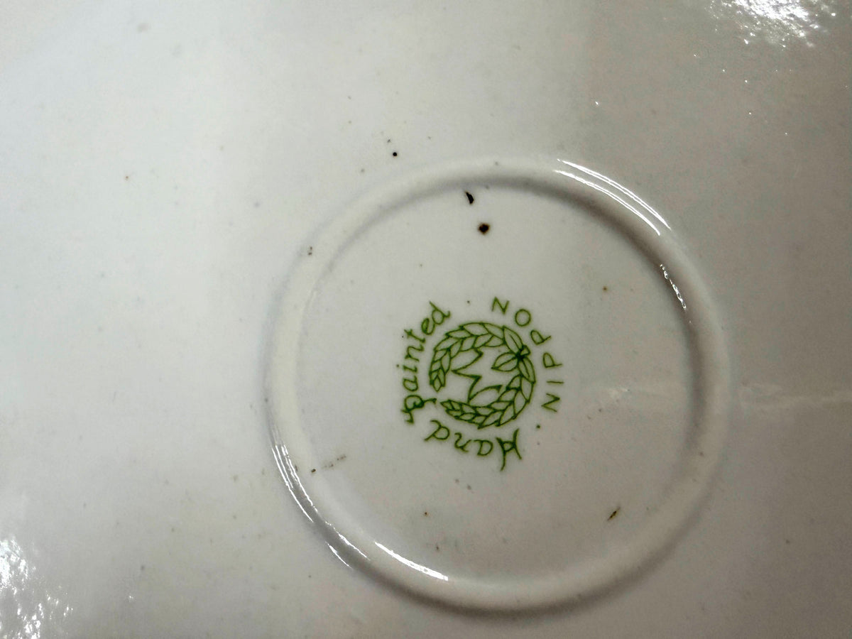Antique Nippon Morimura Oyster Plate Pink Floral Gold 8.5" c1911-1921 A1265