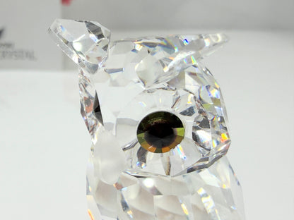Vintage Swarovski Crystal Owl Figurine Retired Silver Crystal Mirror COA S275