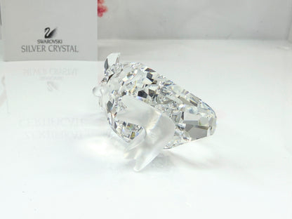 Vintage Swarovski Crystal Owl Figurine Retired Silver Crystal Mirror COA S275