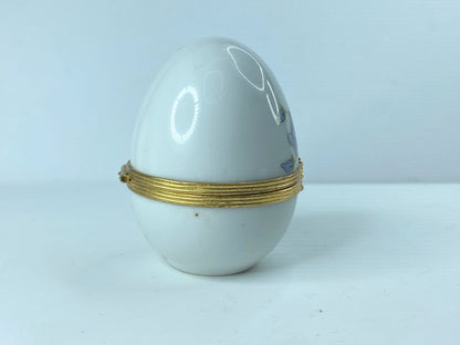 Vintage Rochard Limoges France Egg trinket Box French 2 5/8" x 2" A365