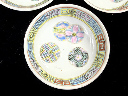 Antique Chinese Famille Rose Porcelain Small Dishes Qianlong Mark Set of 3 A1207